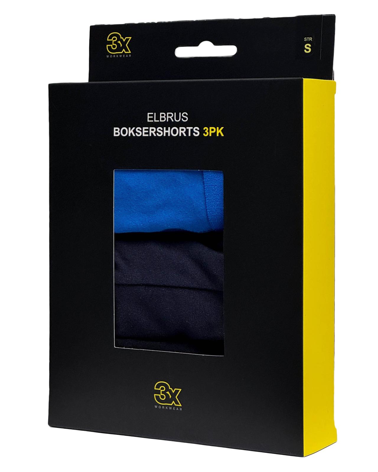 Elbrus Unisex Boksershorts 3PK Sort/Blå/Marine