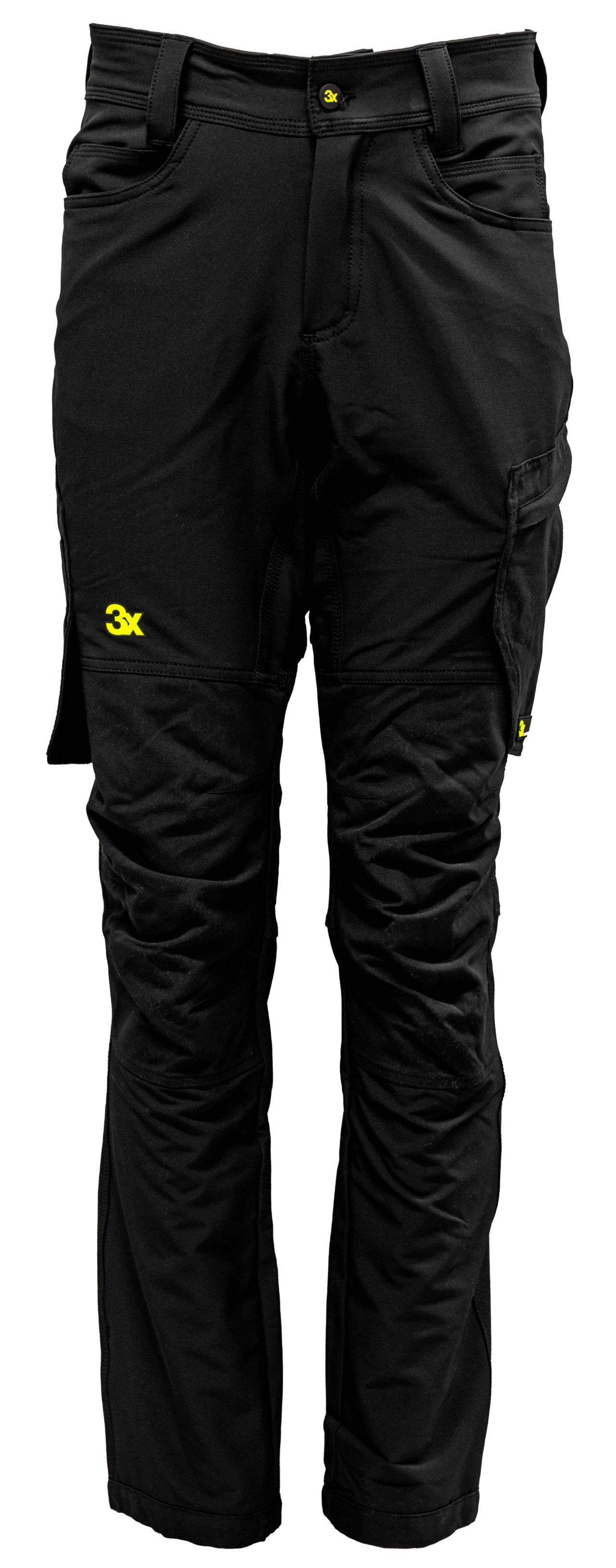 Pizol Dame Bukse med knelomme Softshell Sort