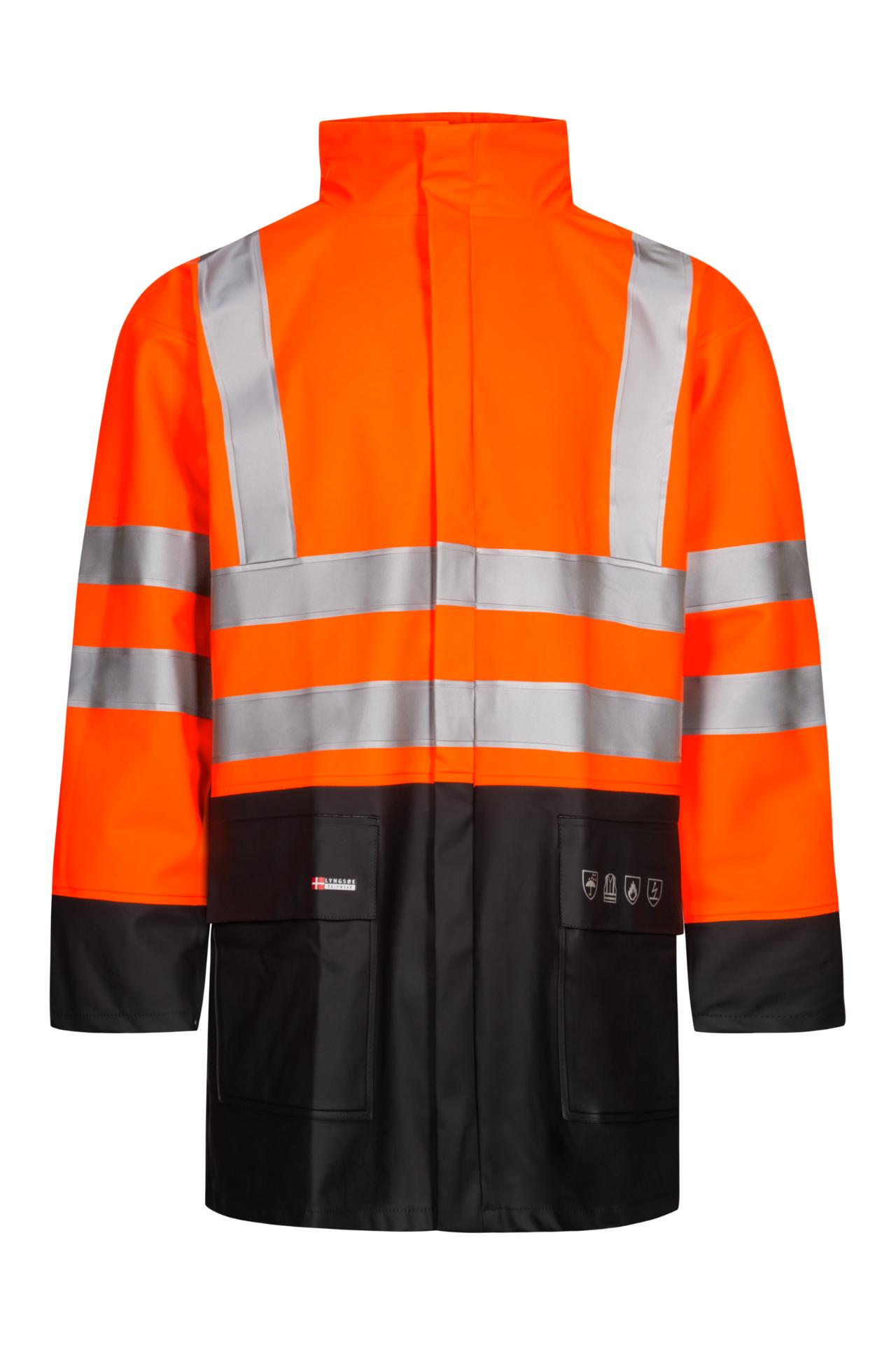 Regnjakke, Hi-Vis Orange/Navy