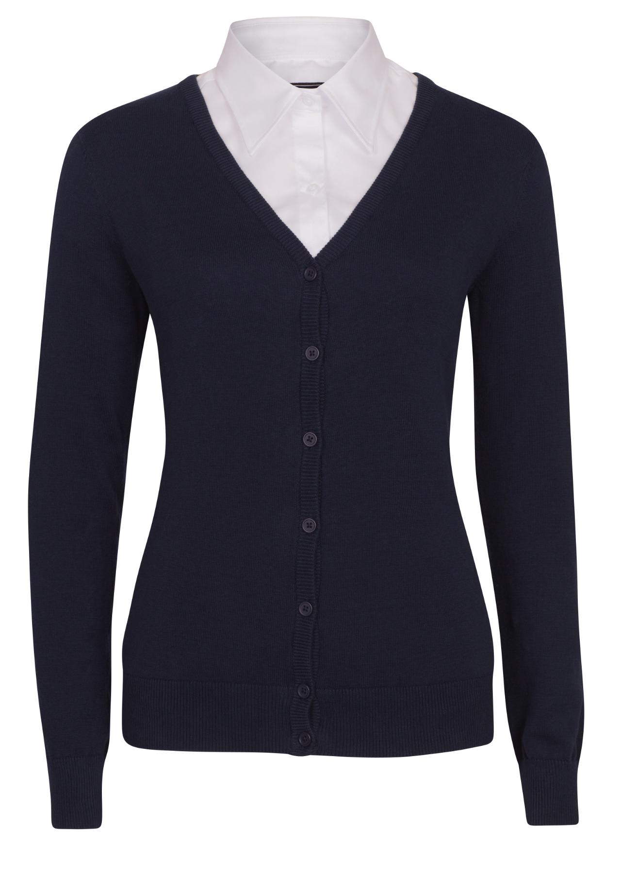 LADY PIMA COTTON CARDIGAN/MARINE