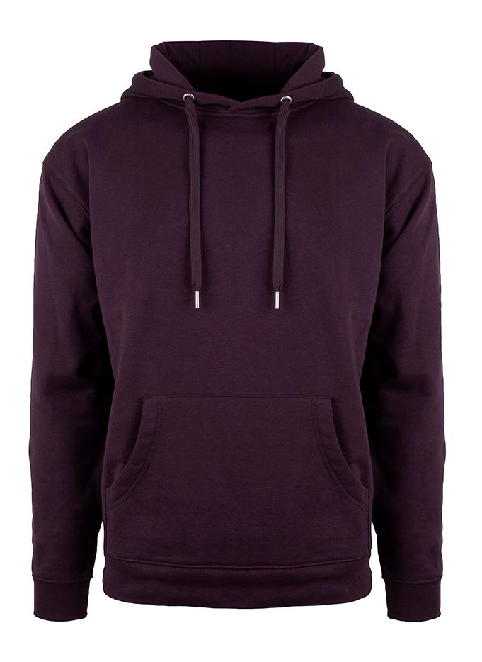 6525 Organic Hoodie GOTS Mørk Vinrød