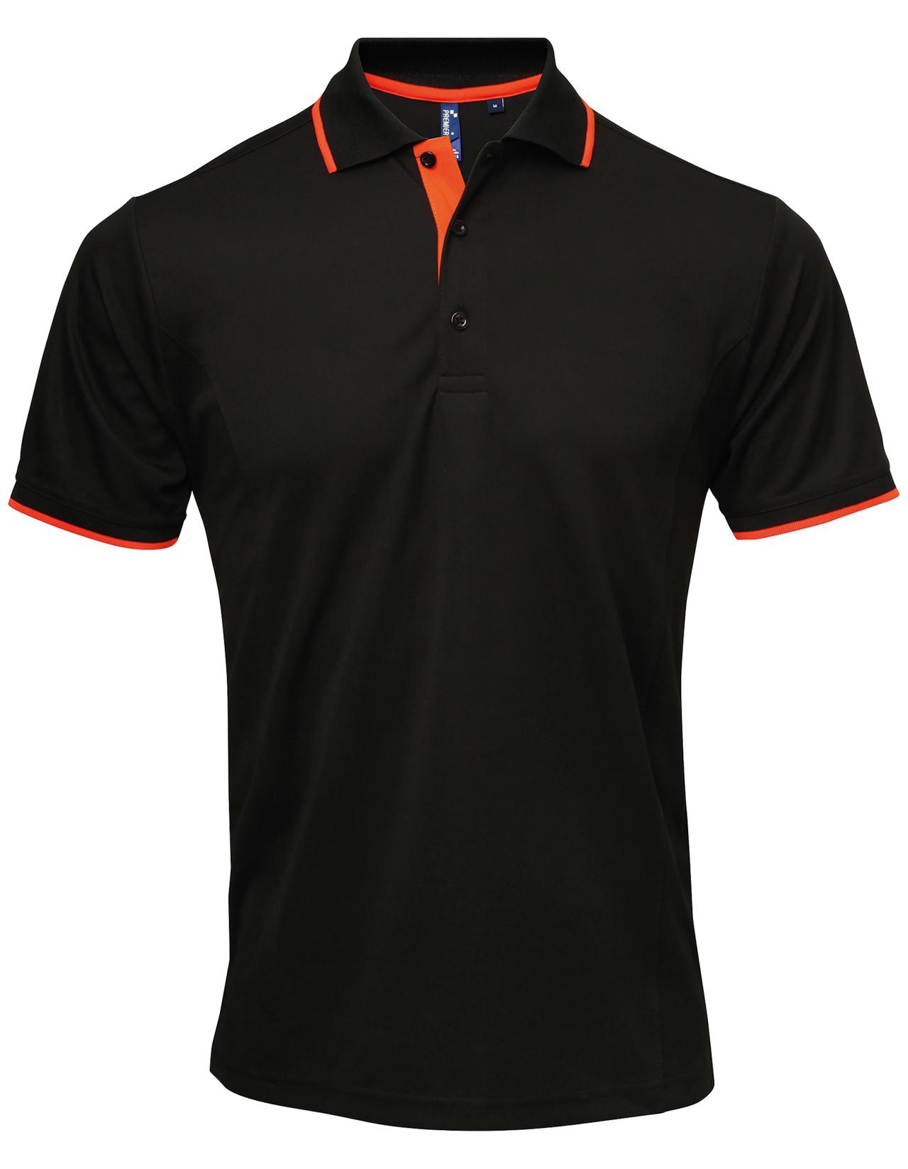 P618 Men's Contrast Polo Sort/Orange